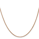 14K Rose Gold 24 inch 1mm Box Link with Lobster Clasp Chain
